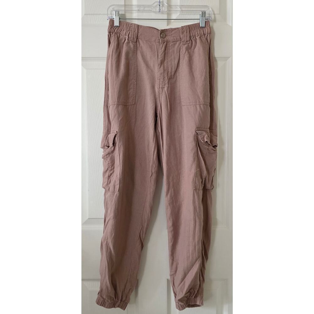 Pacsun Cargo Jogger Pants Linen Blend Pink Women's Small
